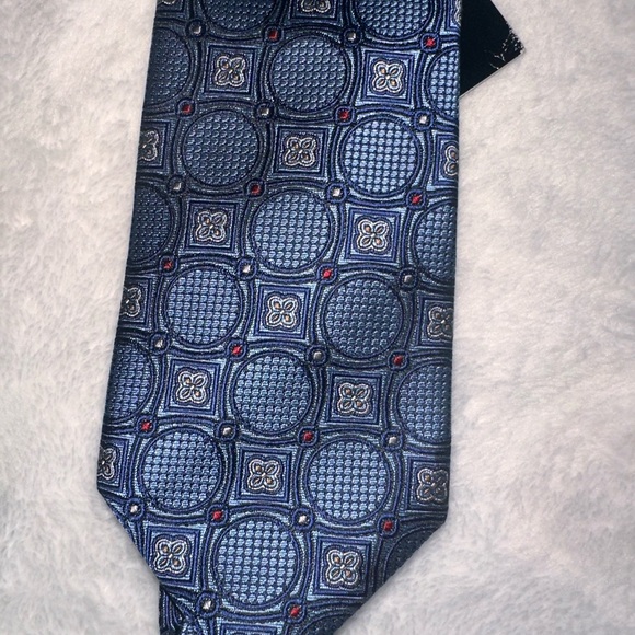 Blue tie, one size, blue color with red dots - Picture 7 of 8